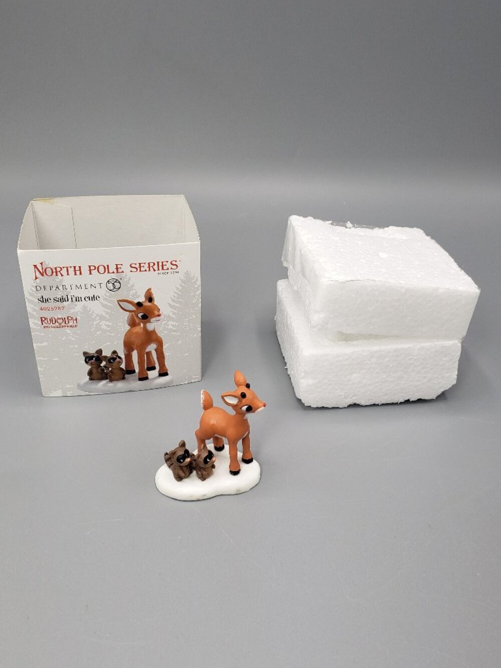 SIGNED Dept 56 Rudolph Reindeer She Said I'm Cute Figure 2013 North Pole 4025287